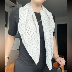 Silk White Western Rodeo Brand Iron Scarf Wild Rags